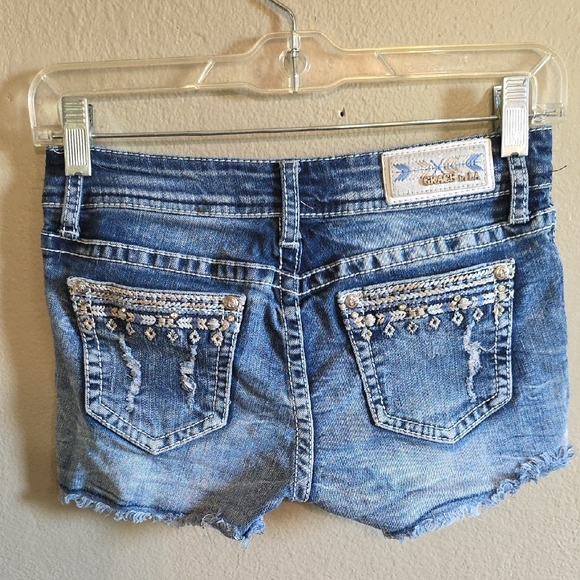 Grace Blue Denim Kids Shorts - Picture 2 of 8